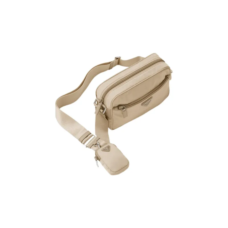 PRADA Recycled Nylon Crossbody Bag Shoulder Bag Regular Women's Beige-1