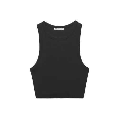 ZARA Tank Tops Women's Black