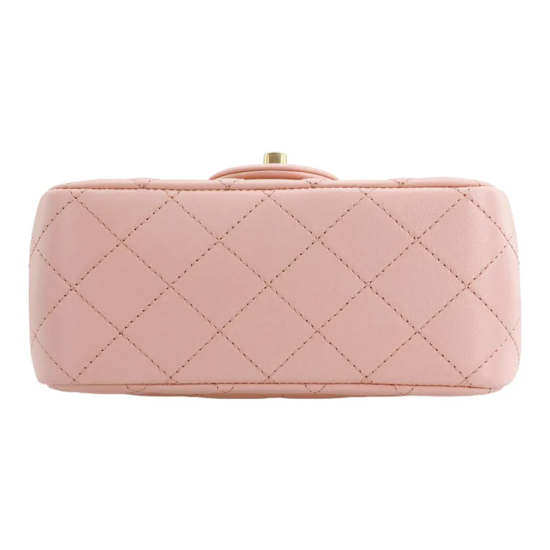 CHANEL Sheepskin Chain Bag, Crossbody Bag, Shoulder Bag Mini Women's Pink-3