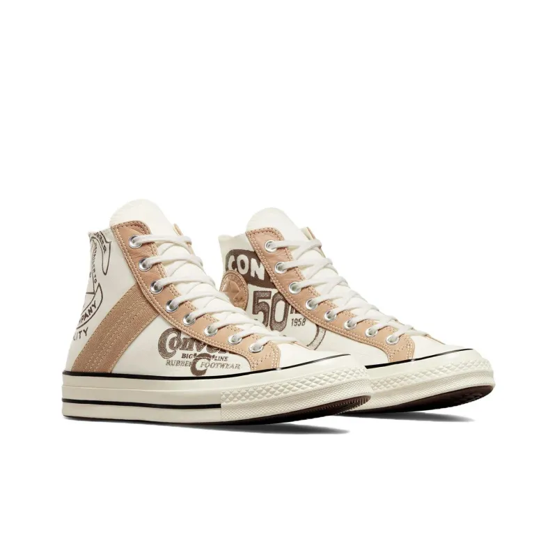 Chuck 70 Converse Leather Overlay High 'Egret Champagne Tan'-2