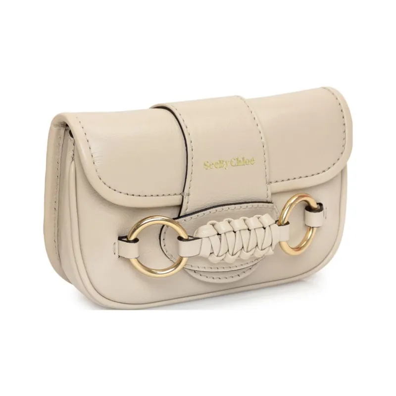 See By Chloe Bright Grain Goatskin Crossbody Fanny Pack Women's Beige-2
