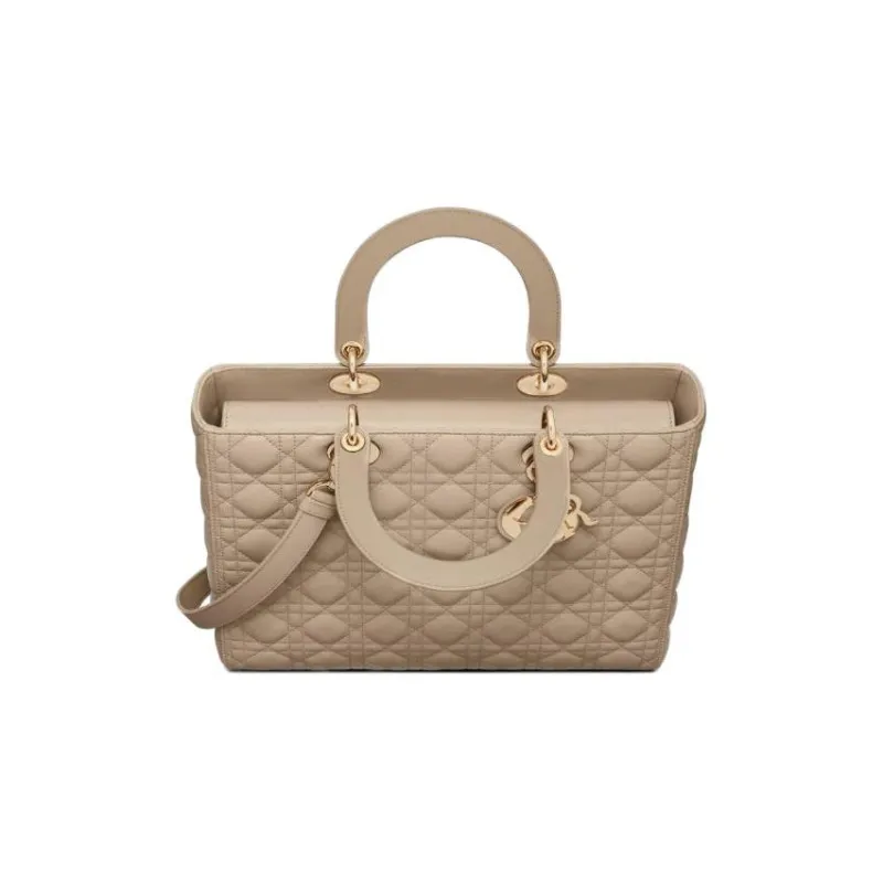DIOR Lady Dior Sheepskin Dior Bag Shoulder Bag Crossbody Bag Handbag Large Size Women's Sand-2