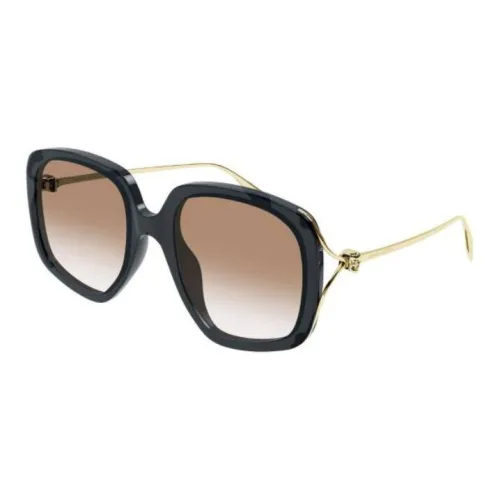 Alexander McQueen Plastic Irregular Shape Sunglasses Women's Black