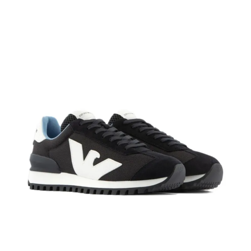 EMPORIO ARMANI Logo-patch Panelled Sneakers-1