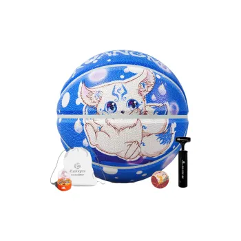 Kuangmi PU Basketball Blue White Size 34 Size 5 Size Training Kids'