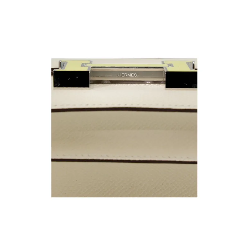 HERMES Constance Epsom Leather Shoulder Bag, Crossbody Bag Mini Women's Cream White/Yellow-8