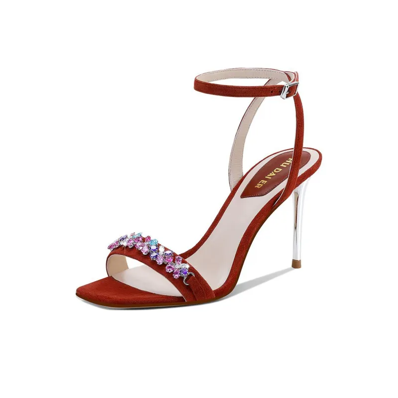 SHUDAIER One-Strap Sandals 8.3cm Women's Watermelon Red-1