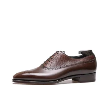 GAZIANO GIRLING Espresso Calf/Oak Hatch Grain Dress Shoes Men's Brown