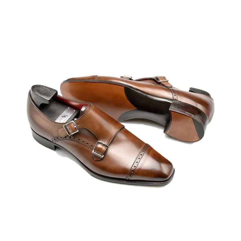 GAZIANO GIRLING Vintage Oak Dress Shoes Men's Yellow Brown-2