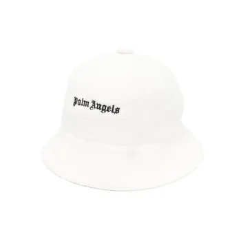 PALM ANGELS Logo embroidered Bouclé Bucket Hat