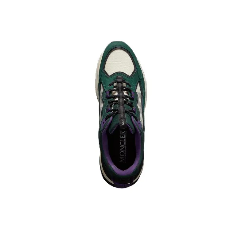 Moncler Lite Runner Anti-Slip Wear-Resistant Low-Top Casual Shoes Men's Green Beige-3