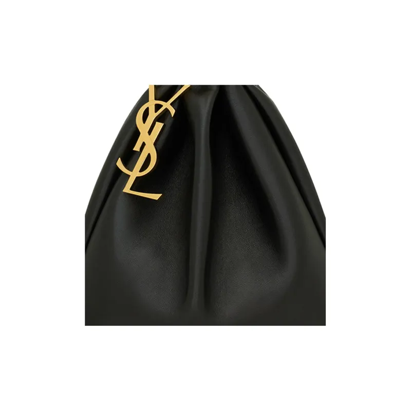 SAINT LAURENT Lambskin Evening Clutch Bag Regular Women's Black-4