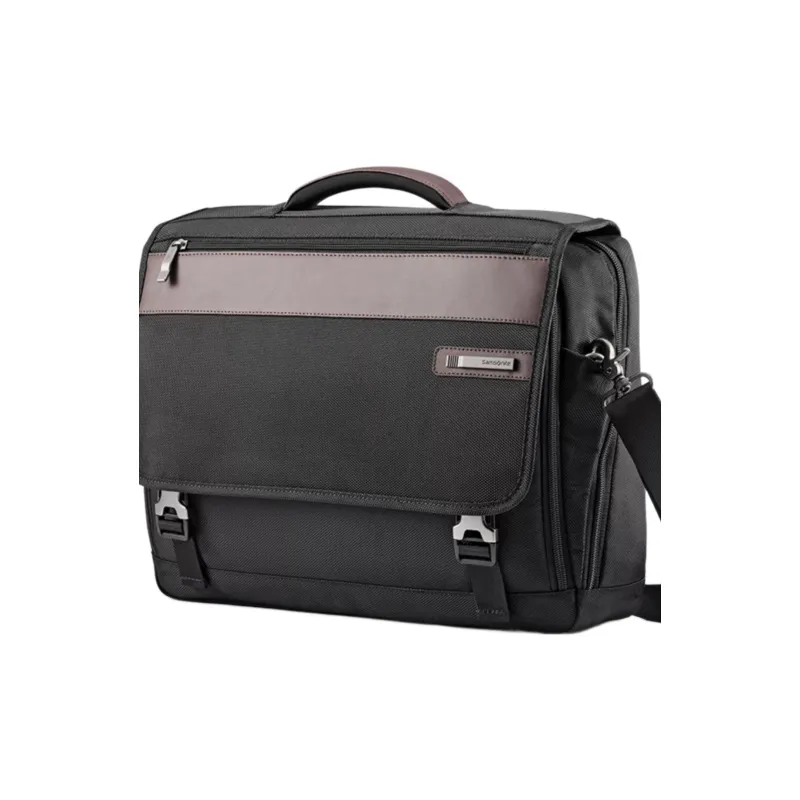 SAMSONITE Nylon Fabric 15.6-Inch Laptop Bag Briefcase Shoulder Bag Crossbody Bag Handbag Men's Black-1