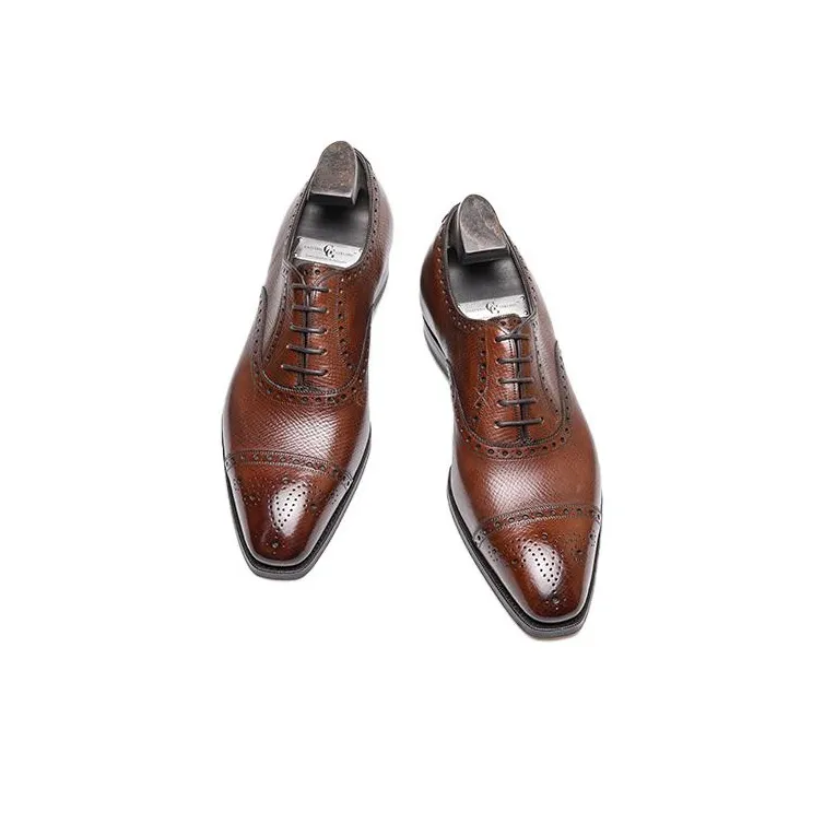 GAZIANO GIRLING Hatch Grain Dress Shoes Men's Brown-1