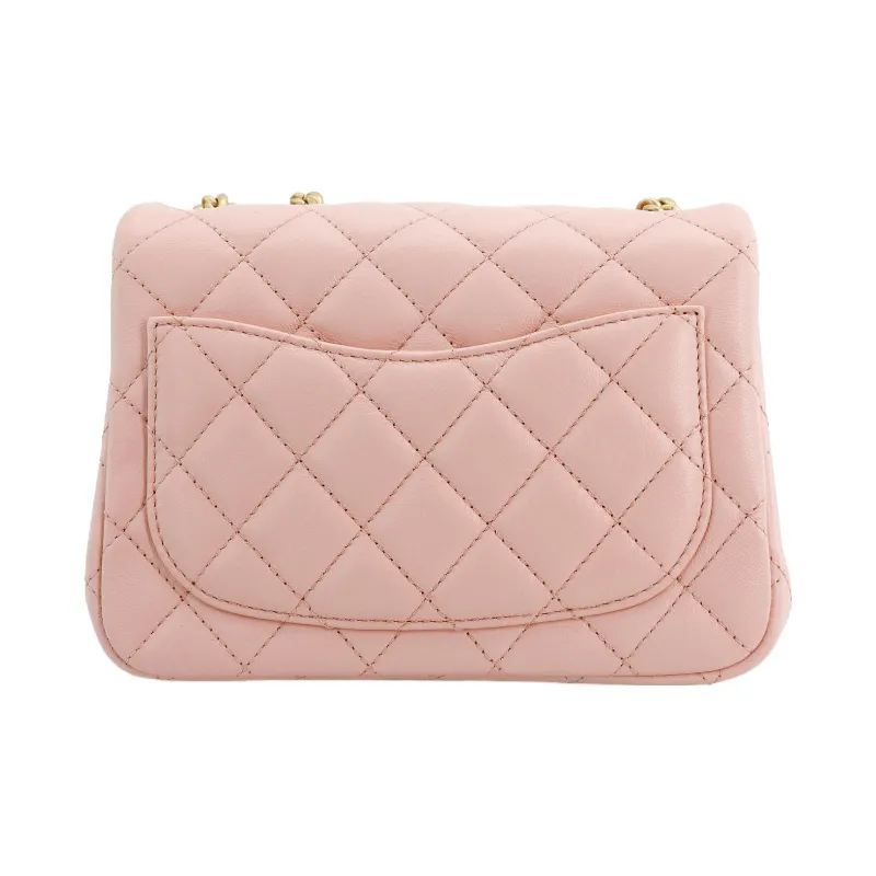 CHANEL Sheepskin Chain Bag, Crossbody Bag, Shoulder Bag Mini Women's Pink-2