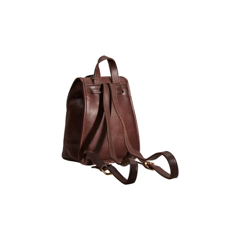 COACH Leather Backpack Medium Size Women's Vintage Brown-1