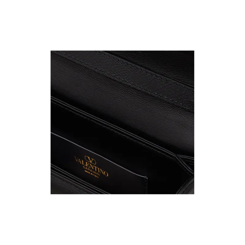 Valentino VSLING Grained Calfskin Saddle Bag Crossbody Bag Shoulder Bag Women's Black-5