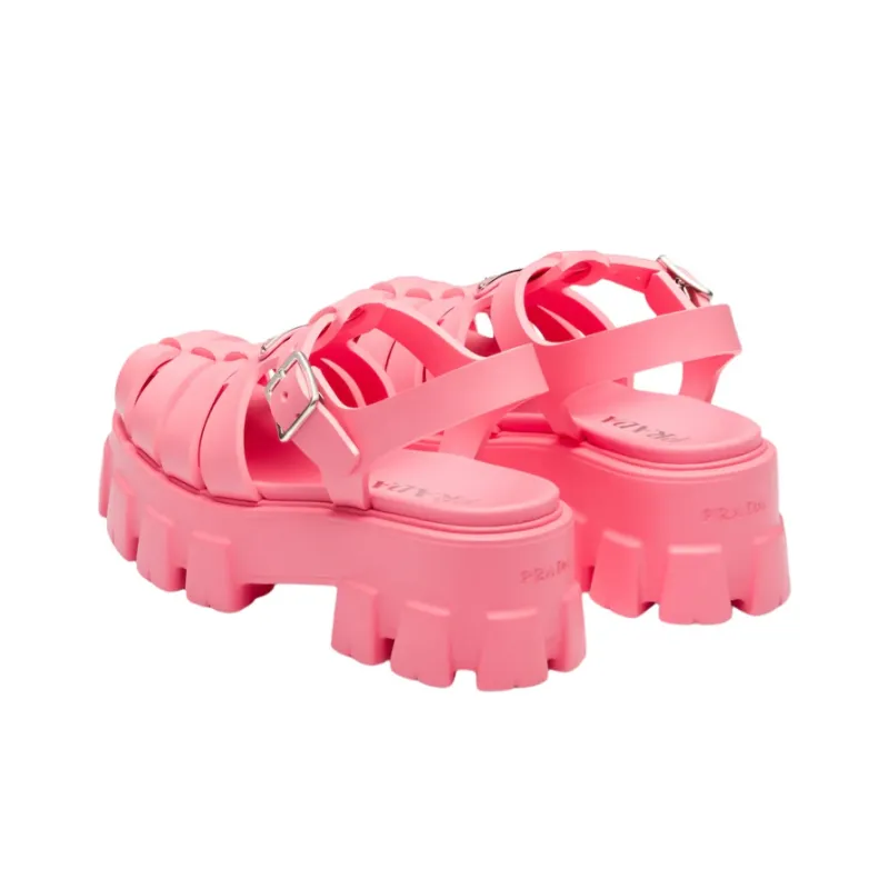 PRADA Monolith Roman Sandals Women's Begonia Pink-3