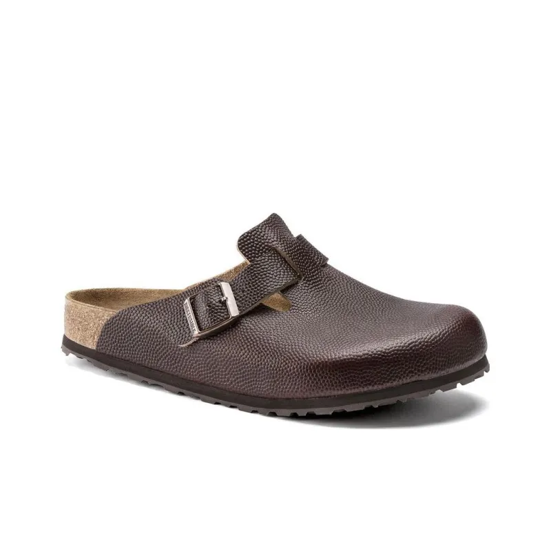 Birkenstock Boston Super Grip Embossed Natural Leather Roast Brown-1