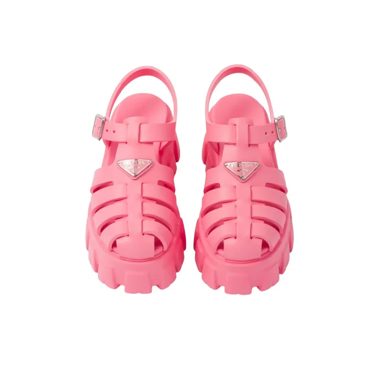 PRADA Monolith Roman Sandals Women's Begonia Pink-4