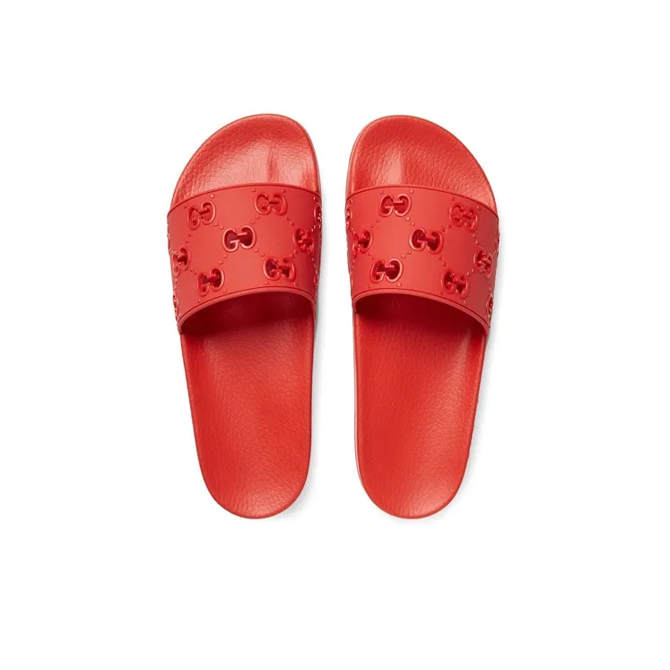 GUCCI Rubber Slide 'Red'-4