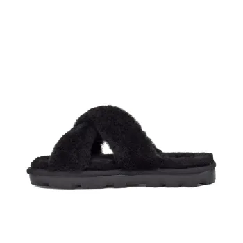 UGG Fuzzette Black Slippers Women's
