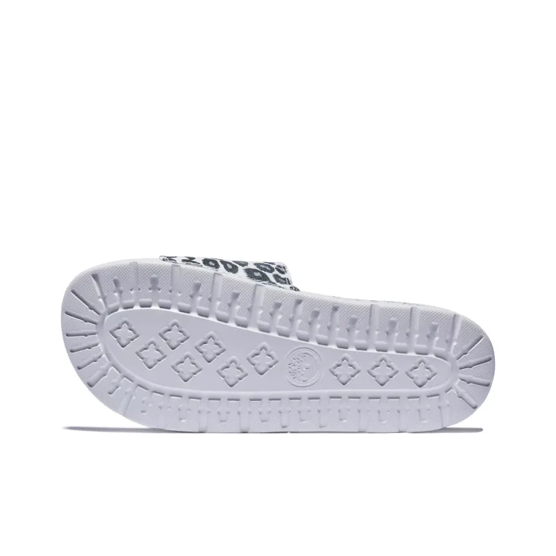 Timberland Playa Slide Slippers Unisex Black/White Leopard Print-5
