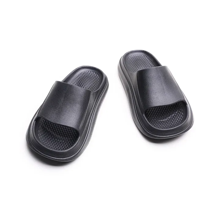 Jifffly Quiet Slide Slippers Unisex Shiny Black-3