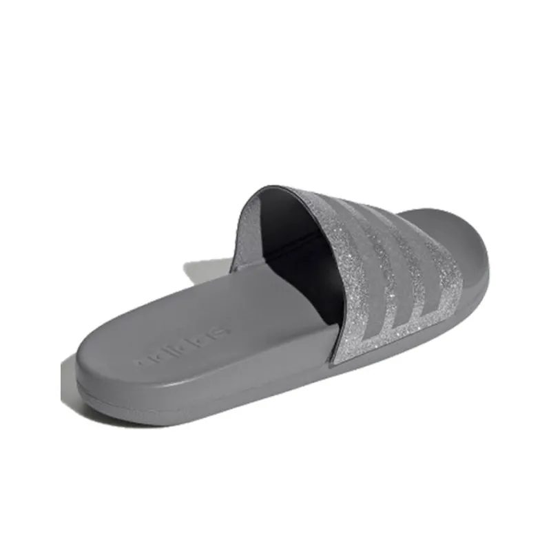 Adidas Adilette Comfort Slides '3 Stripes Shimmer Grey Platinum' Women's-2