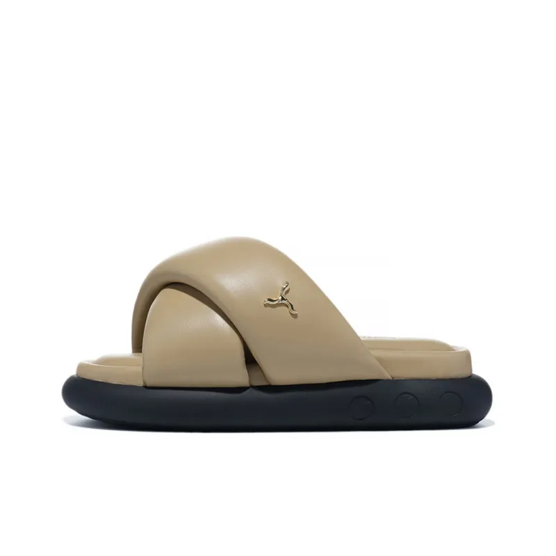 LI NING 1990 Quiet Slide Slippers Women's Tawny-0