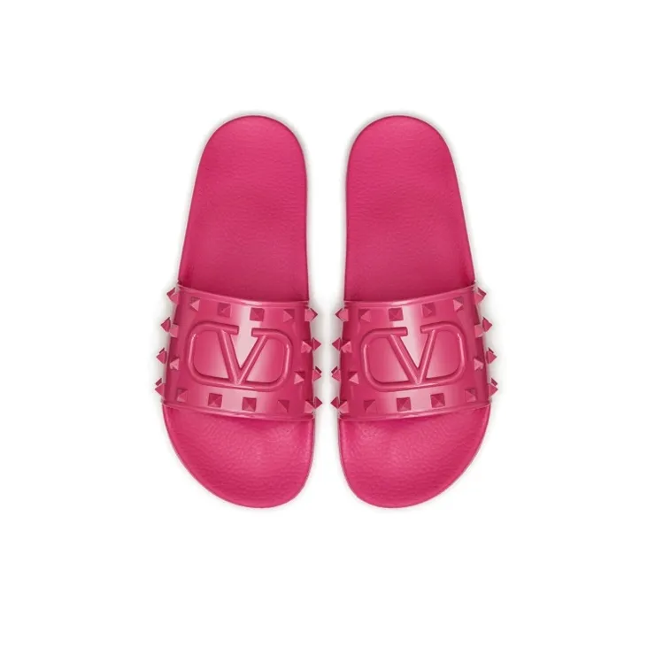 Valentino VLogo Signature Slide Slippers Men's Pink-3