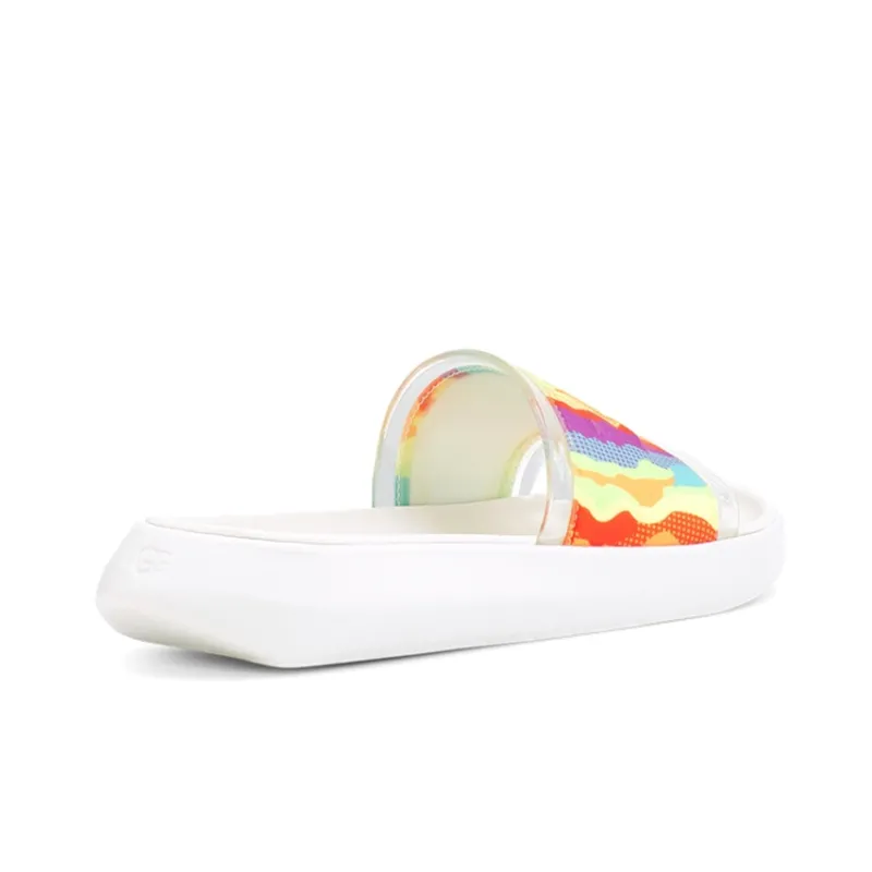 UGG Slide Cali Collage Outdoor Flat Heel Sandals Rainbow Stripe Women's-4
