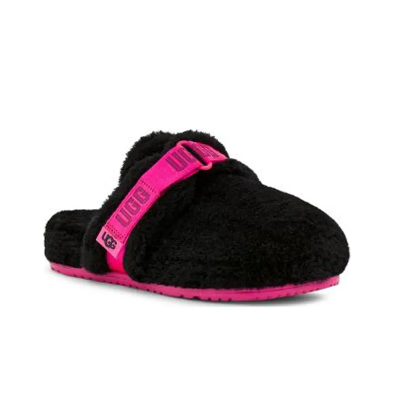 UGG Rubber Sole Closed Toe Slippers Men's Black Pink-2