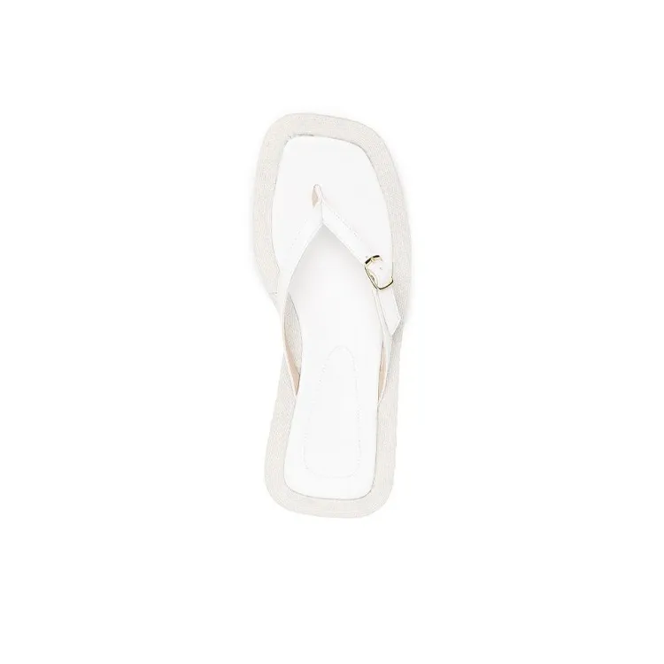 Jacquemus Rubber Sole Flip Flops Women's White-4