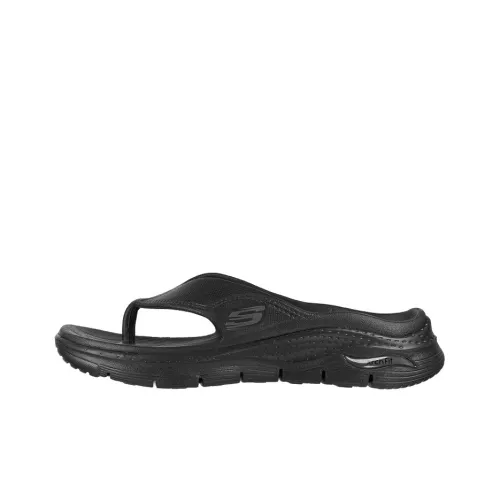 Skechers Arch Fit Rubber Sole Slip-Resistant Slide Slippers Women's Black