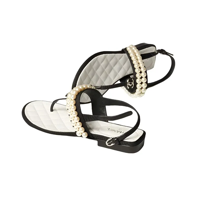 CHANEL Stylish Sandal Women's Black-3