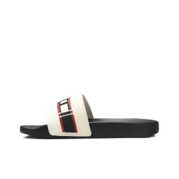 GUCCI Women's Stripe Rubber Slide 'Ecru' Women's