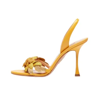 AQUAZZURA Galactic Flower Sandal 95 Strap Sandals Women's Yellow