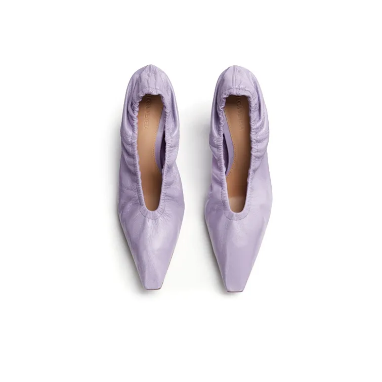 Bottega Veneta Almond High Heels Women's Light Purple-2