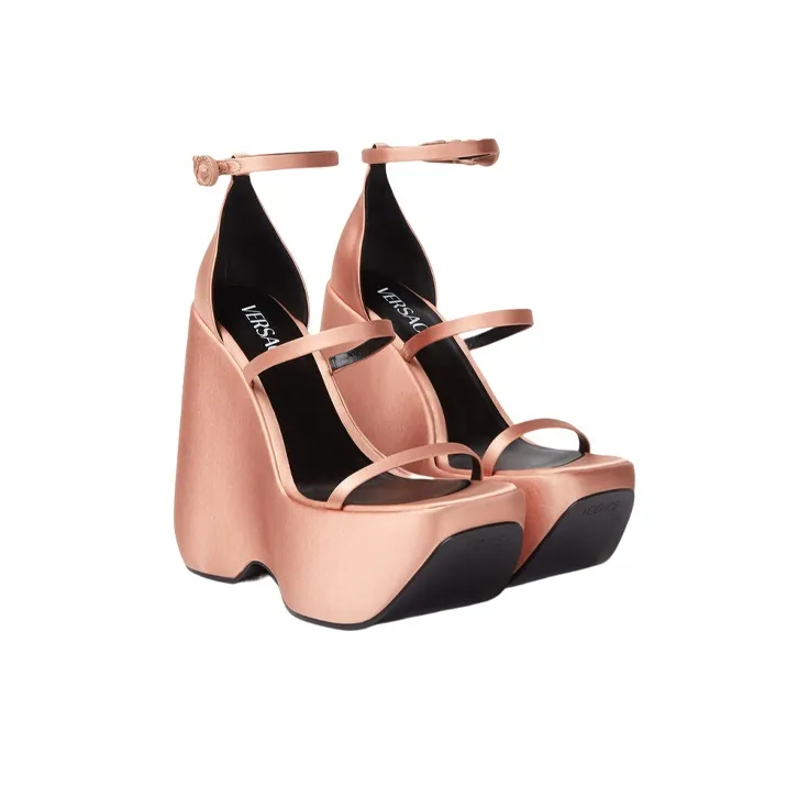 VERSACE 160mm Triplatform Sandals Blush Women's-2