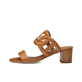 HERMES Bikini Stylish Sandals Women's Gilded Beige