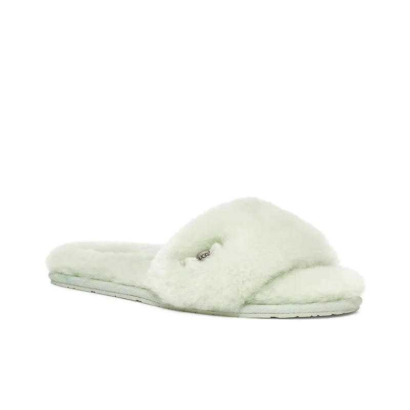 UGG Fluff Slide Stylish Sandals Women's Mint Green-2