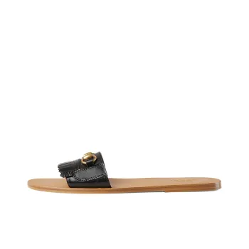 GUCCI Horsebit Rubber Sole Quiet Slide Slippers Men's Black Brown