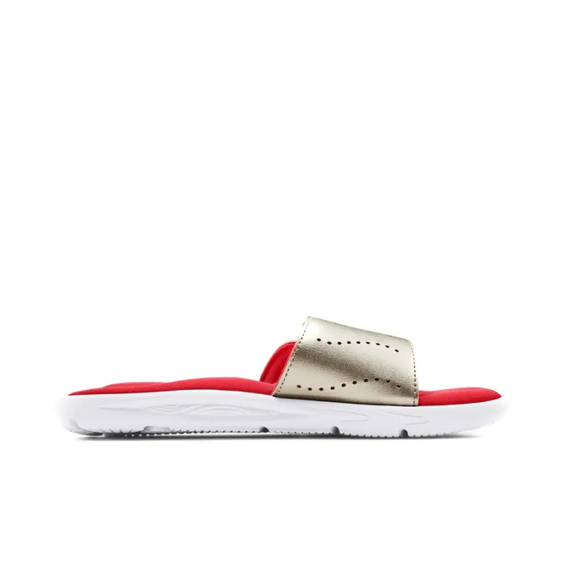 Under Armour Ignite 9 Slide 'White Metallic Faded Gold' Women's-1
