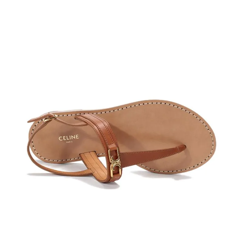 CELINE One Strap Sandals Women's Tawny-4