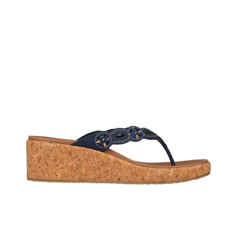 Skechers ARCH FIT BEVERLEE Rubber Sole Quick Dry Slide Slippers Women's Brown Blue-1