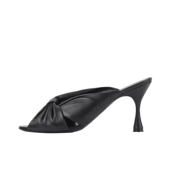Balenciaga Small High Heels Black Slippers Women's