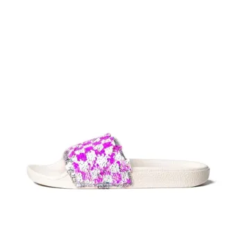 Vans Slide On Slippers White/Purple Women's