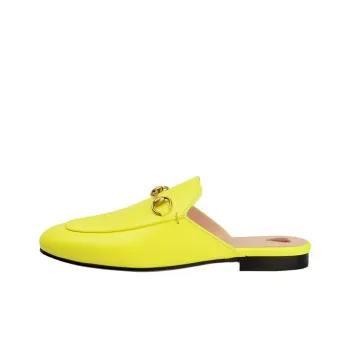 GUCCI Princetown Stylish Sandals Women's Neon Yellow