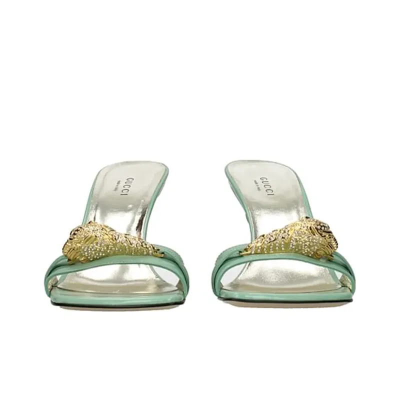 GUCCI Slide Slippers Women's Green/Turquoise-3